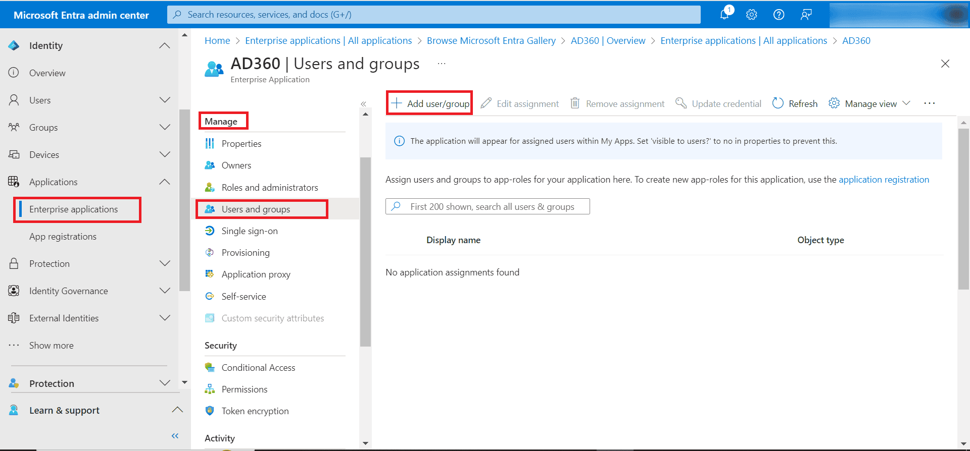 Assigning users and groups Assigning users and groups