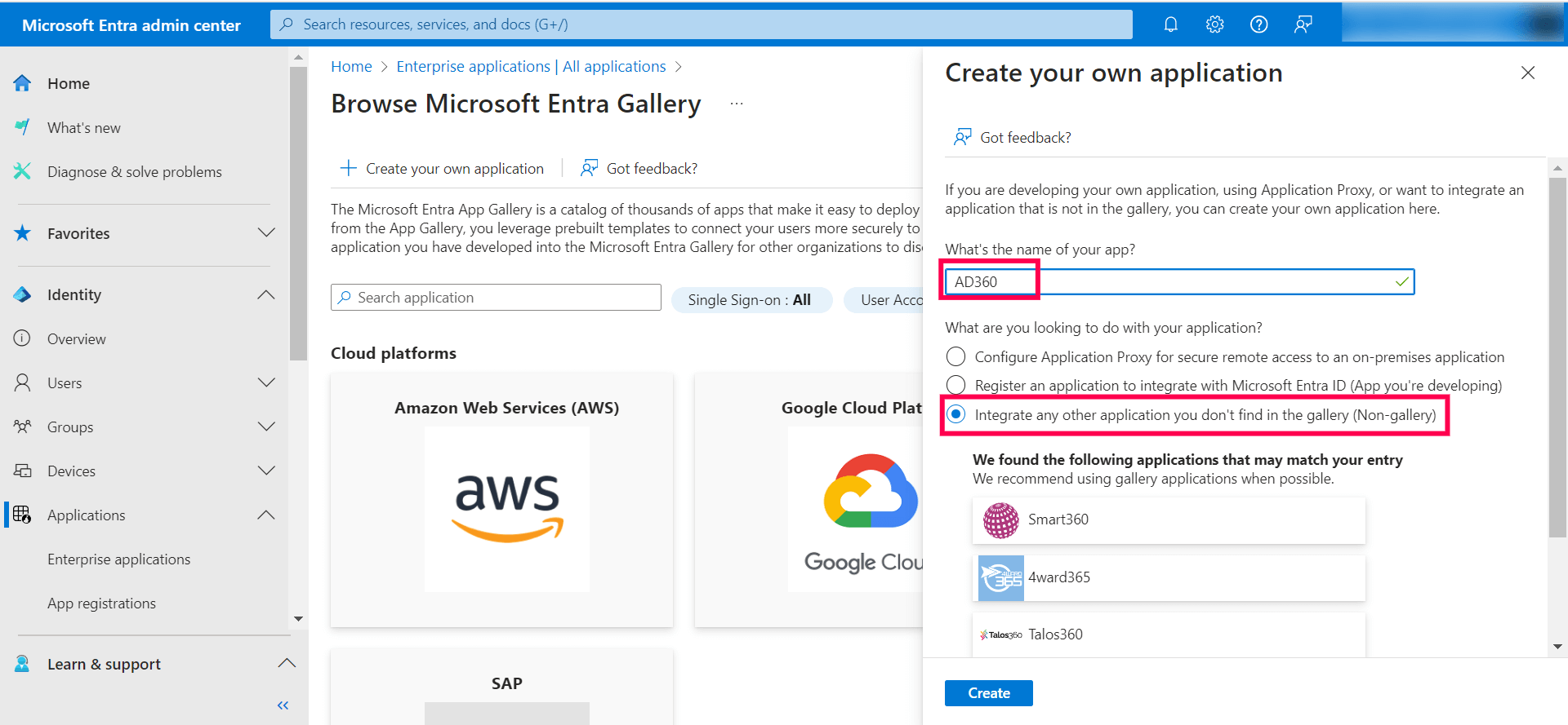 Error Message Configuring AD360 in Entra ID