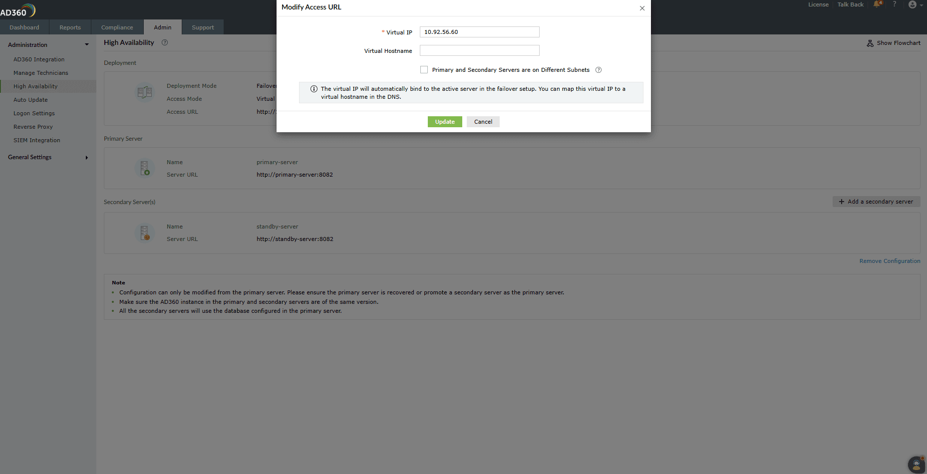 Steps to configure high availability