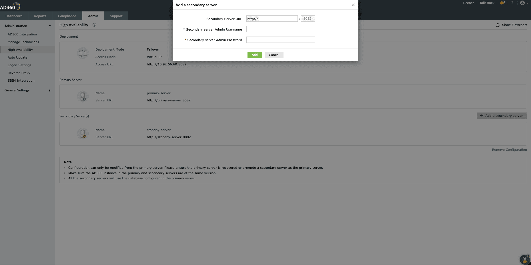 Steps to configure high availability