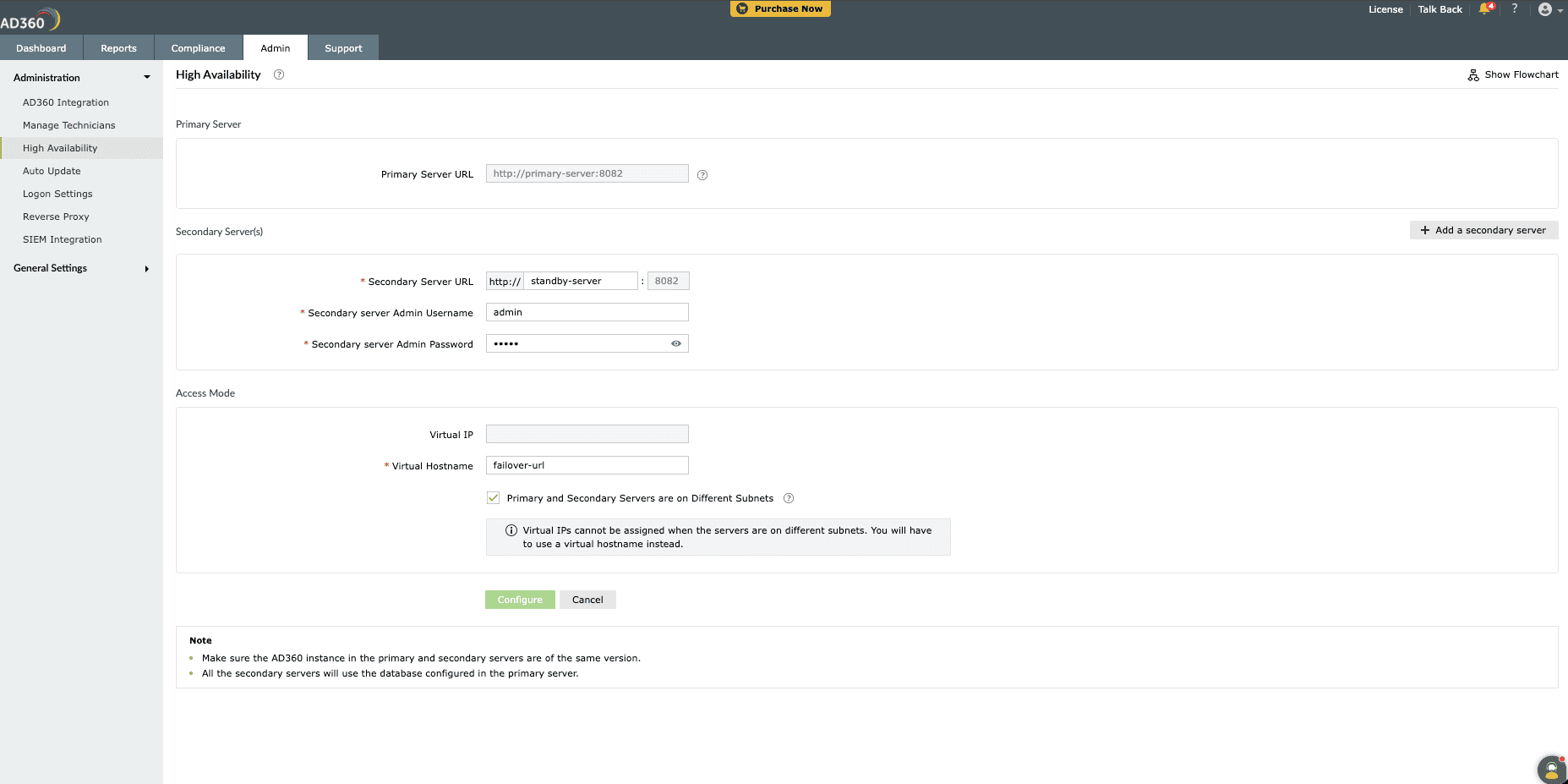Steps to configure high availability